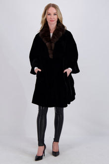 Sheared Mink Jacket W/ Sable | Women | Black