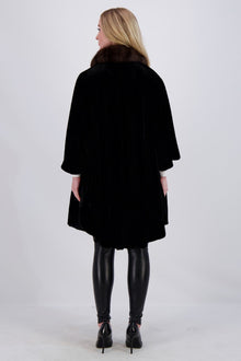 Sheared Mink Jacket W/ Sable | Women | Black