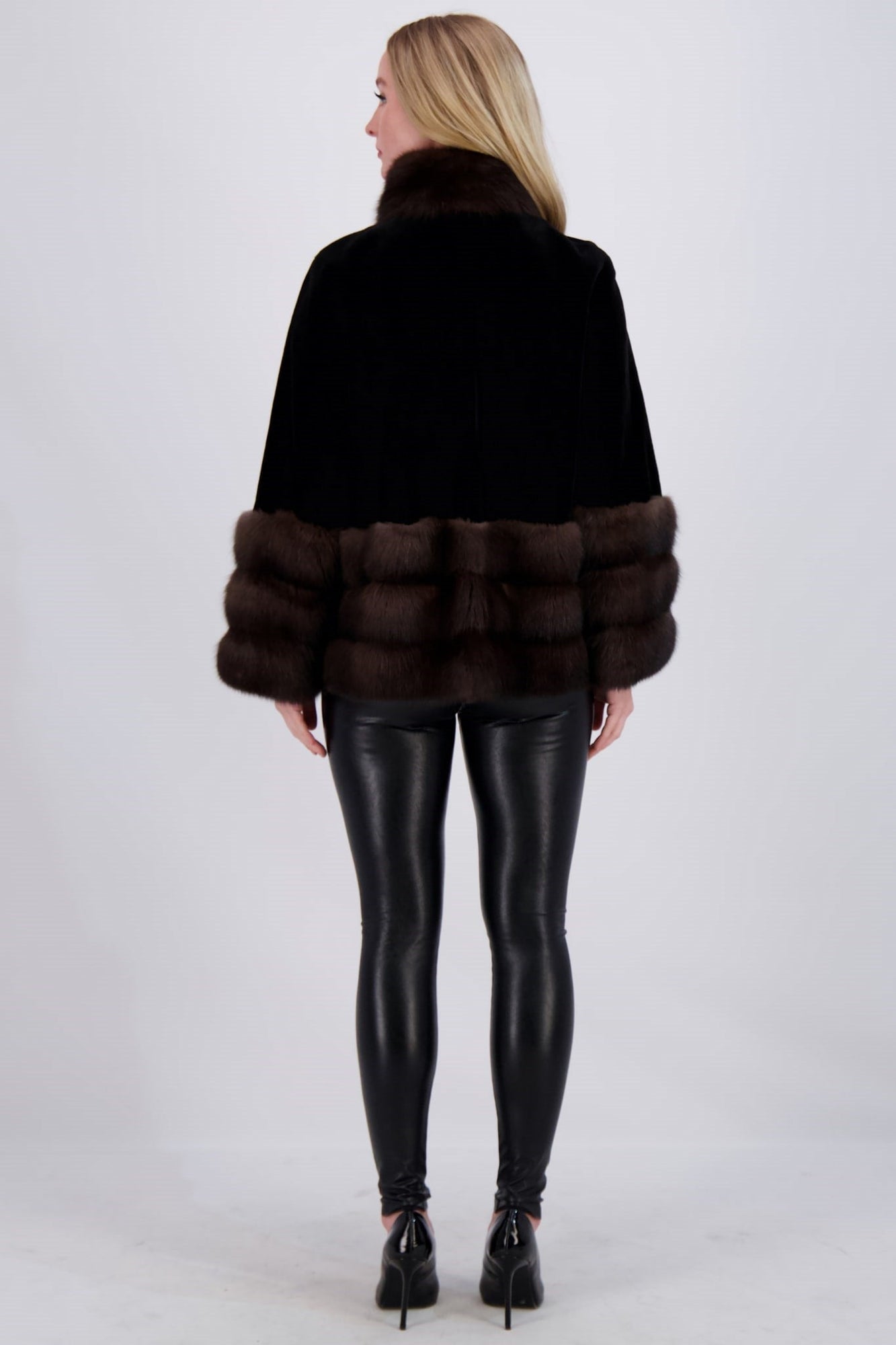 Sheared Mink Jacket With Sable | Women | Black