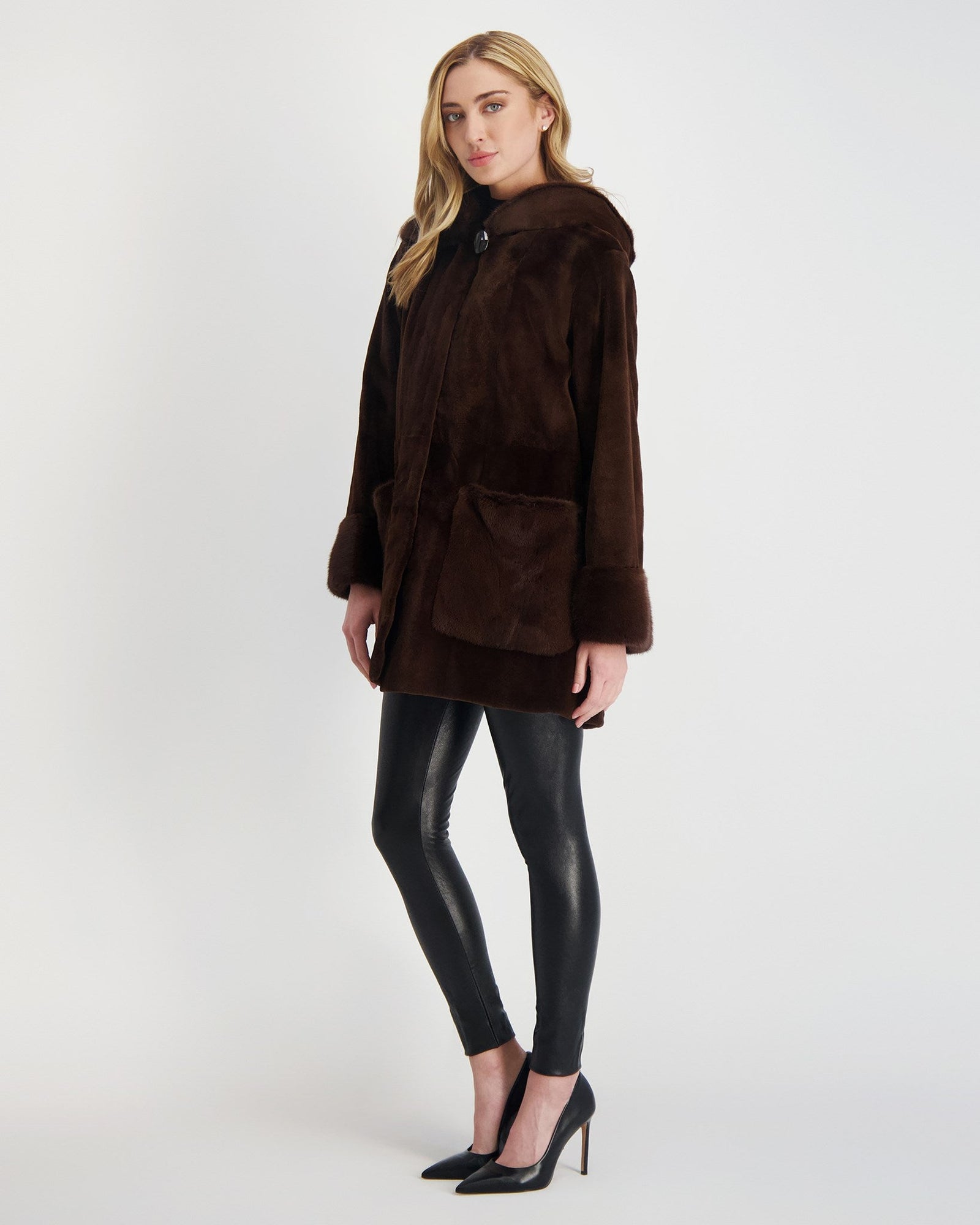 Sheared Mink Parka | Women | Chocolate