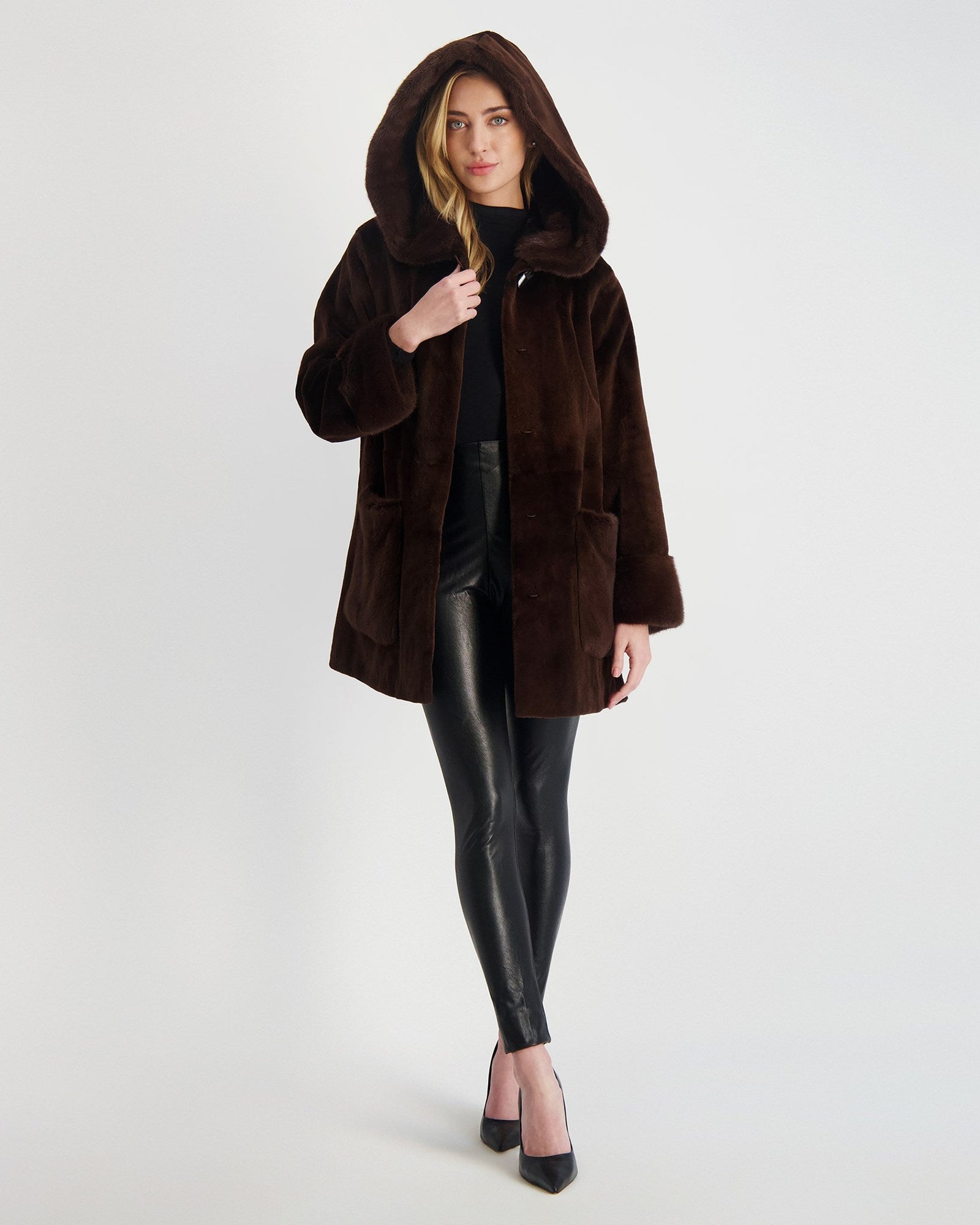 Sheared Mink Parka | Women | Chocolate