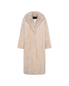 Sheared Select Cashmere Goat Coat With Select Cashmere Goat Collar | Women | Light Beige