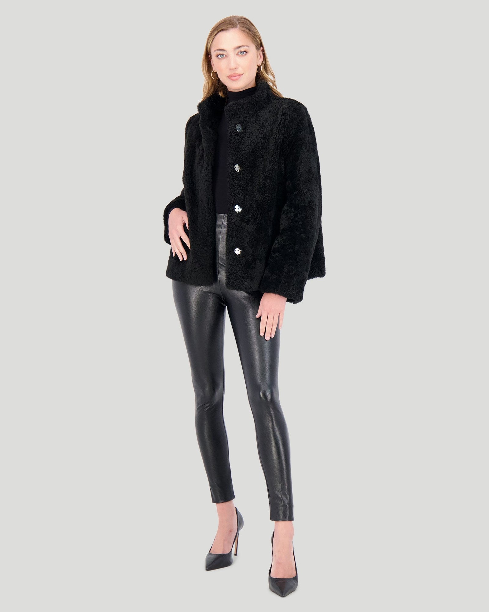 Sheared Select Cashmere Goat Jacket | Women | Black