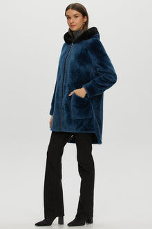 Shearling Lamb Parka | Women | Blue