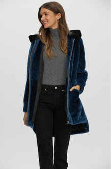 Shearling Lamb Parka | Women | Blue