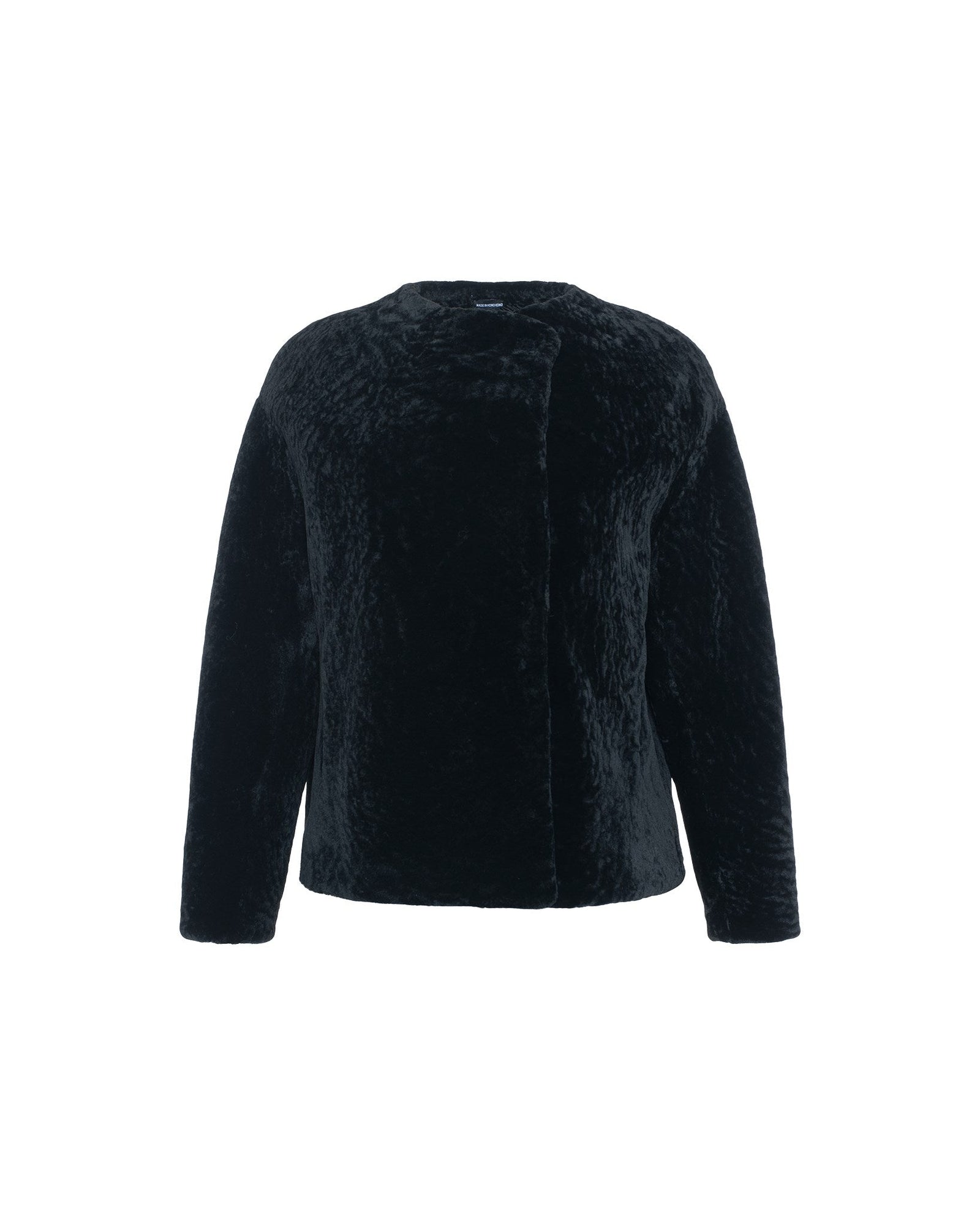 Textured Shearling Lamb Jacket | Women | Black (V2)