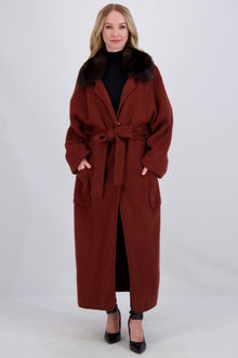 Wool Short Coat With Sable Collar | Women | Amber x Barguzine