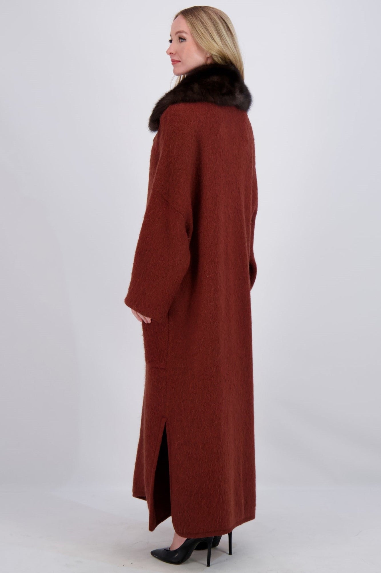 Wool Short Coat With Sable Collar | Women | Amber x Barguzine