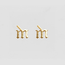 The Gothic Initial Earrings Lowercase, Single | Gold