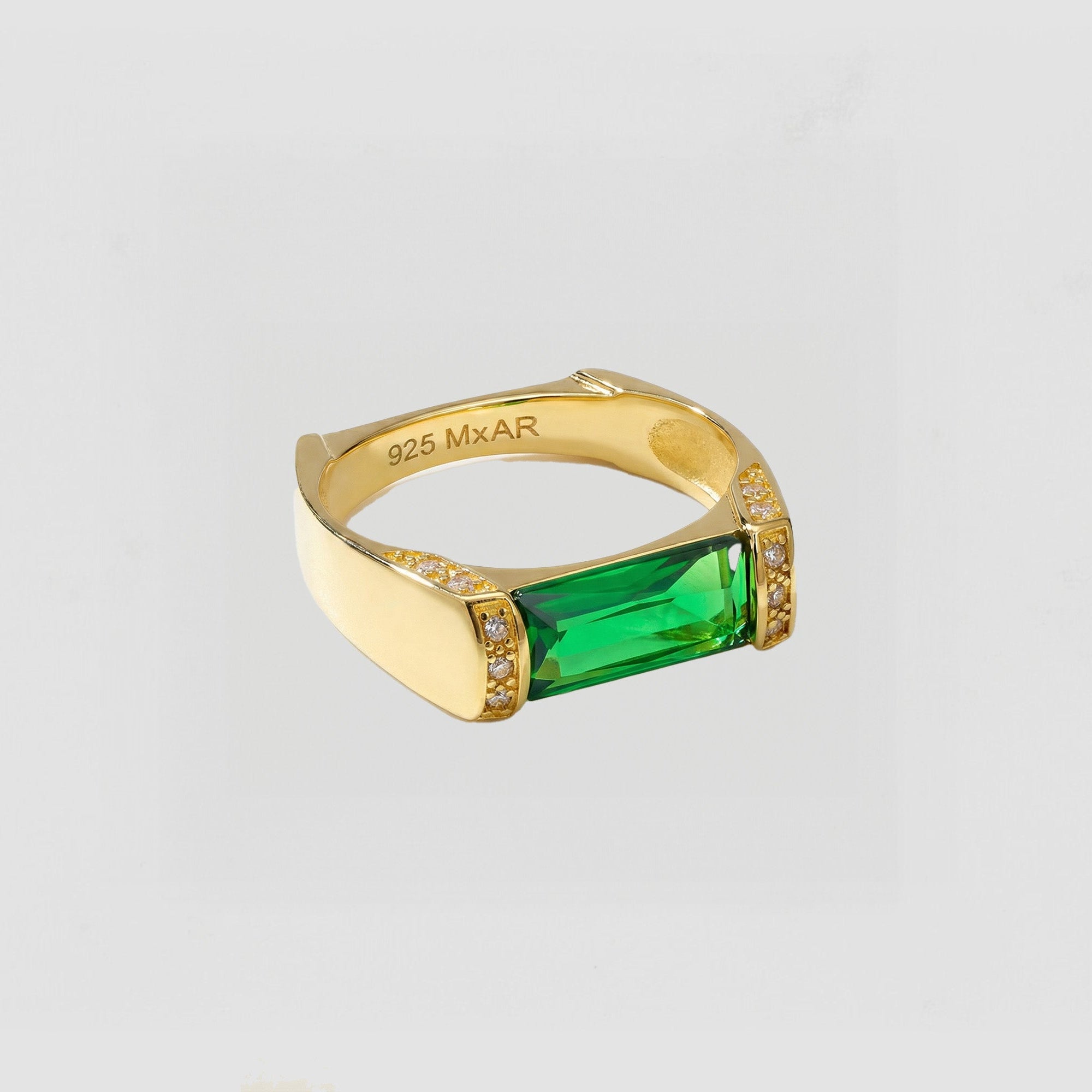 The Grant Emerald Ring | Gold Plated