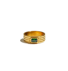 The Fluted Signet Ring | Green