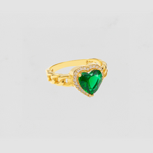 The Green Emerald Heart Ring | Gold