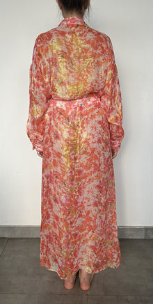 Womens | Inv Viscose Georgette Cosmic Lurex Long Dress | Orange