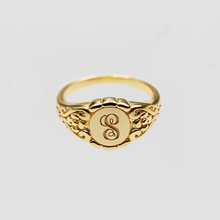 The Hand Engraved Script Letter Ring | Gold