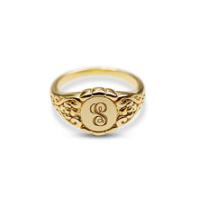 The Hand Engraved Script Letter Ring | 18KT Gold Vermeil