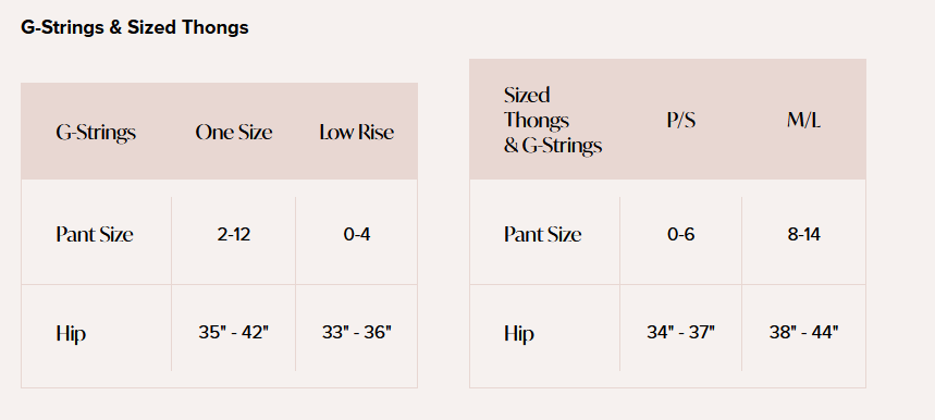 Product size guide