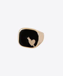 Briseur De Coeur Signet Ring | Gold Vermeil With Enamel