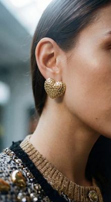The Textured Heart Earrings | 18Kt Gold Vermeil