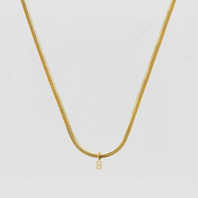 The Herringbone Initial Necklace | Gold