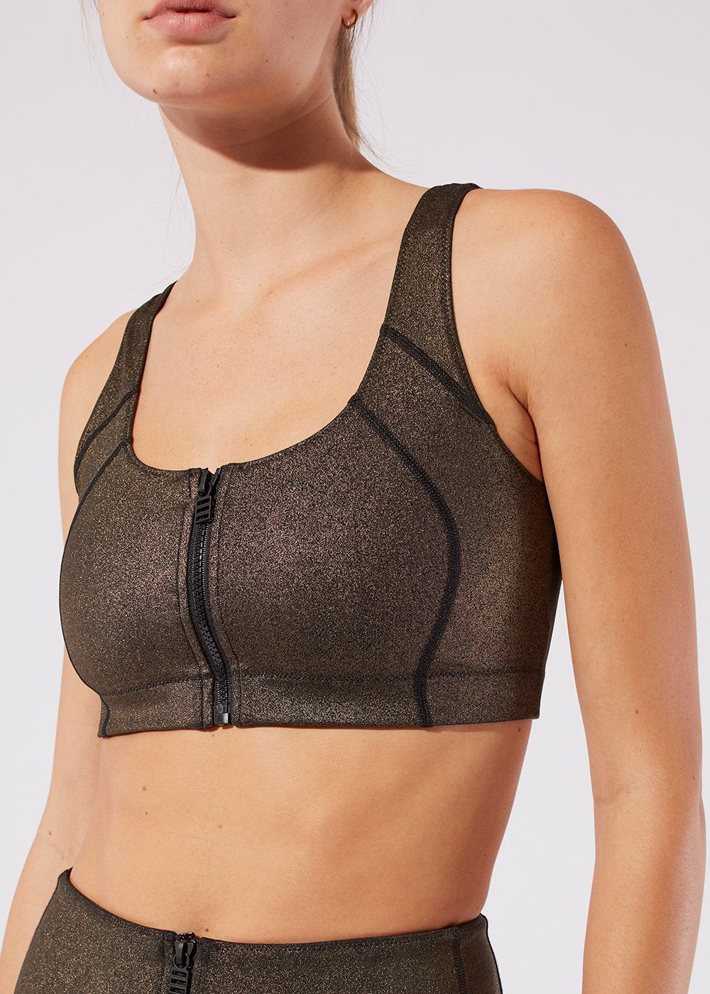 High Tide Zip Front Bra - Solid & Striped