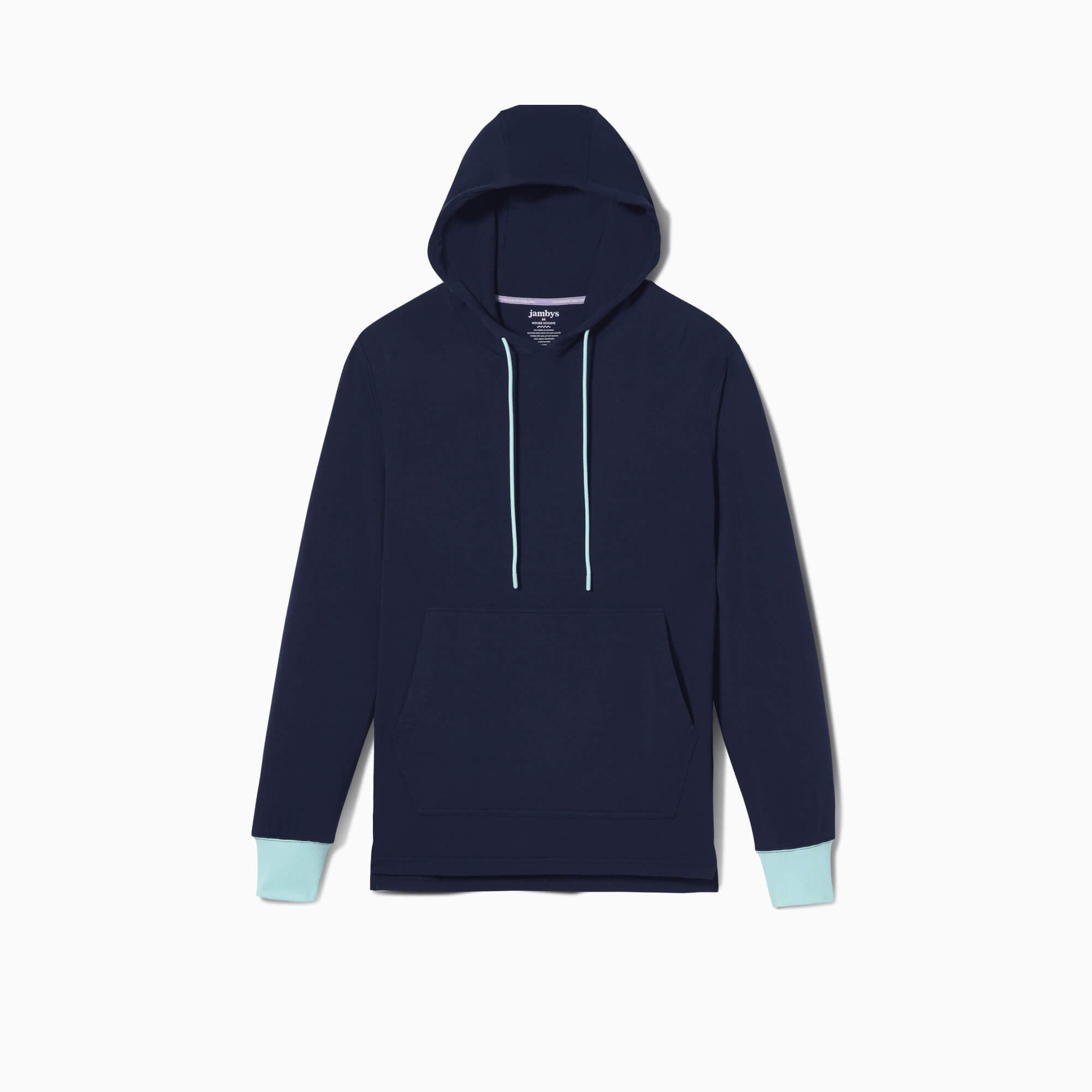 Lightweight Modal French Terry Hoodie | Navy/Mint