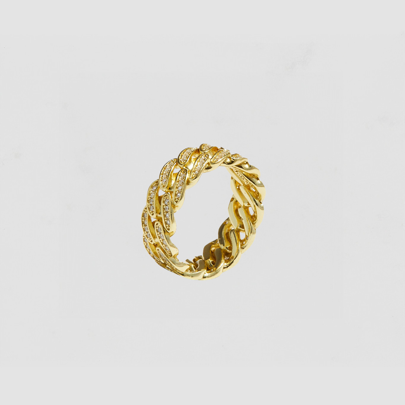The Iced Out Cuban Link Ii Ring | Gold Vermeil