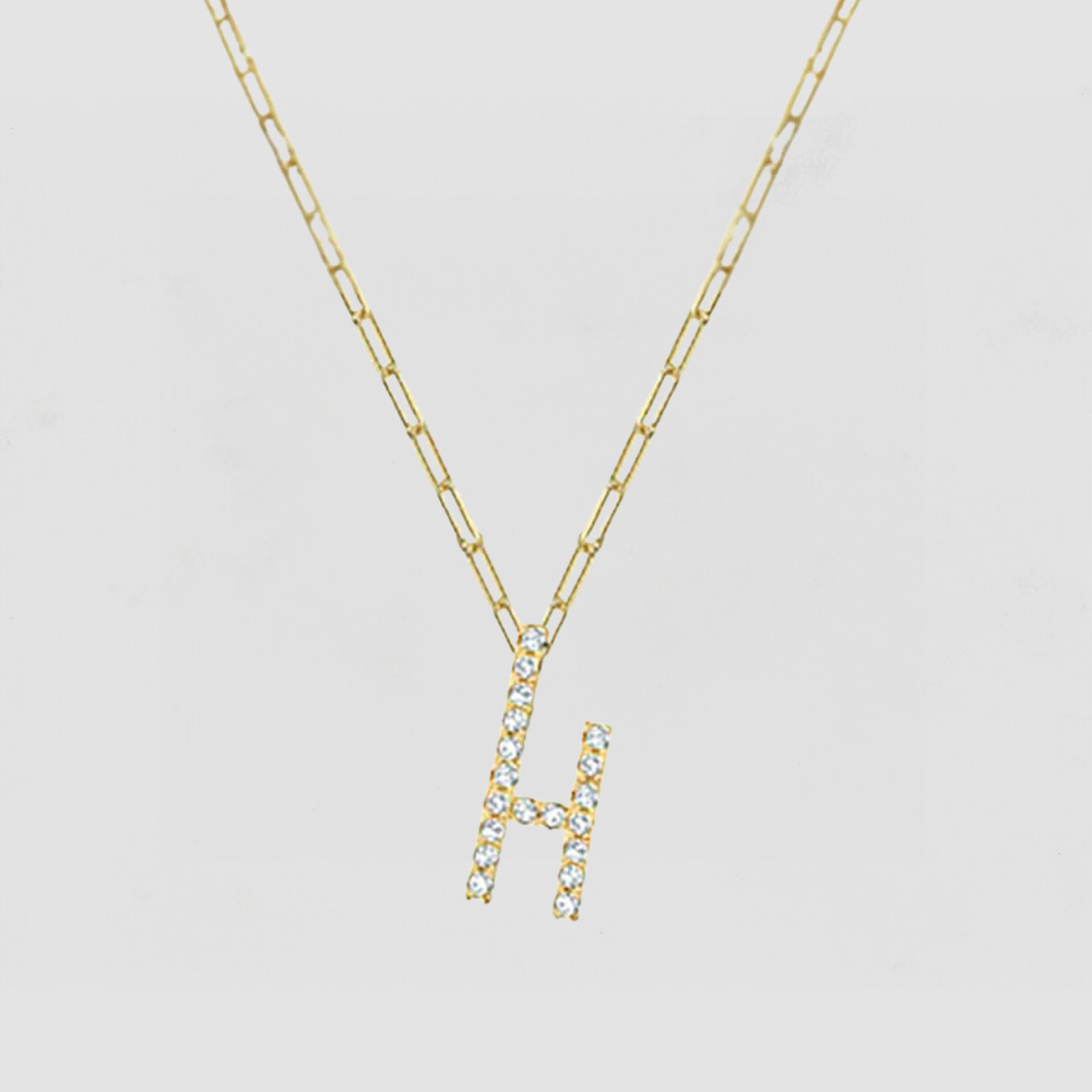 The Iced Out Reda Letter Necklace | Gold