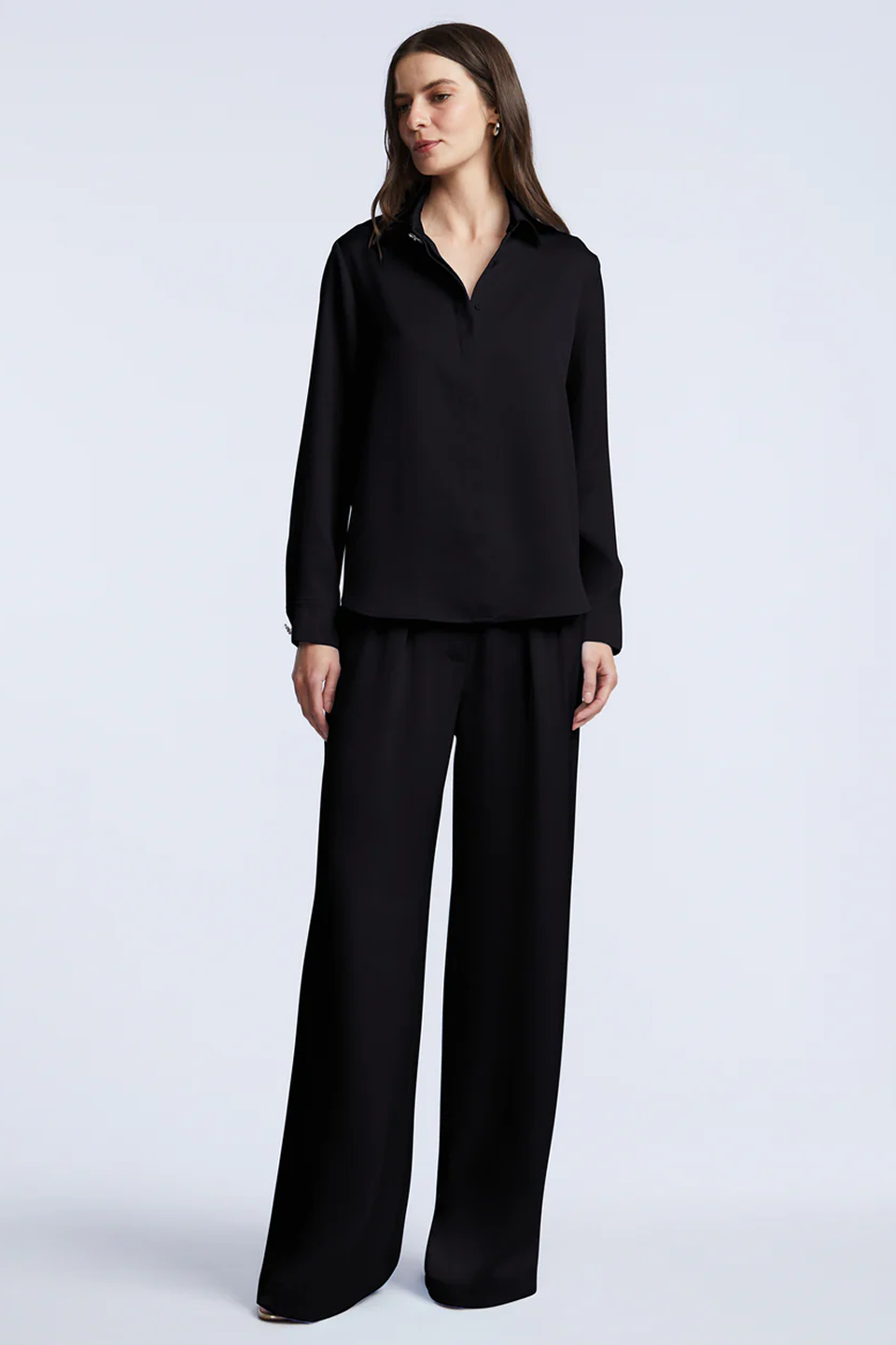 Washed Relaxed Button Down | Black