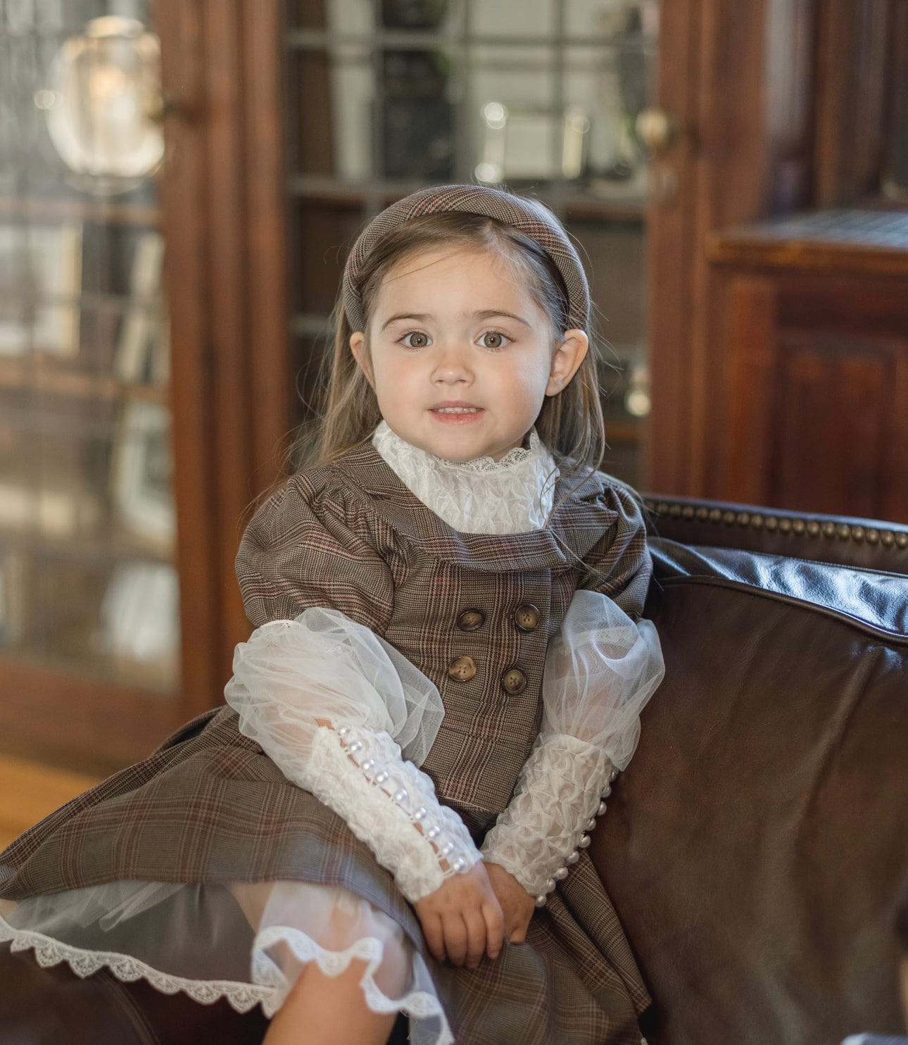 Girl | Blair Estate Tweed Top and Skirt Set | Brown x White