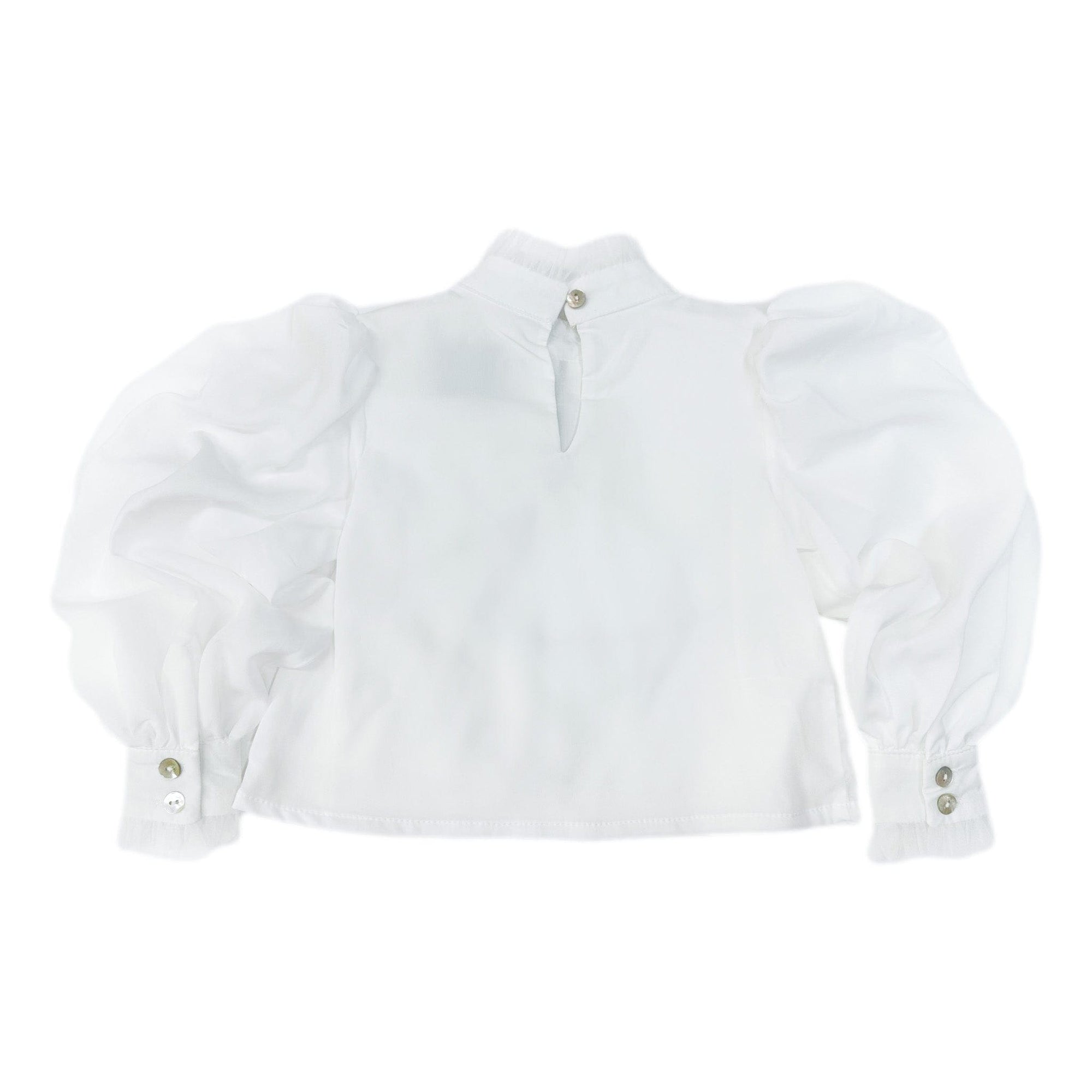 Girl | Gwen Blouse With Ruffle Trim | White x black