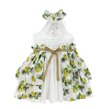 Girl | Amalfi Lemon Dress | White x Green x Yellow