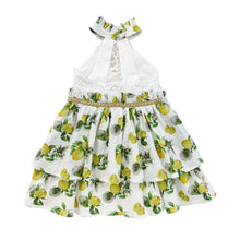 Girl | Amalfi Lemon Dress | White x Green x Yellow