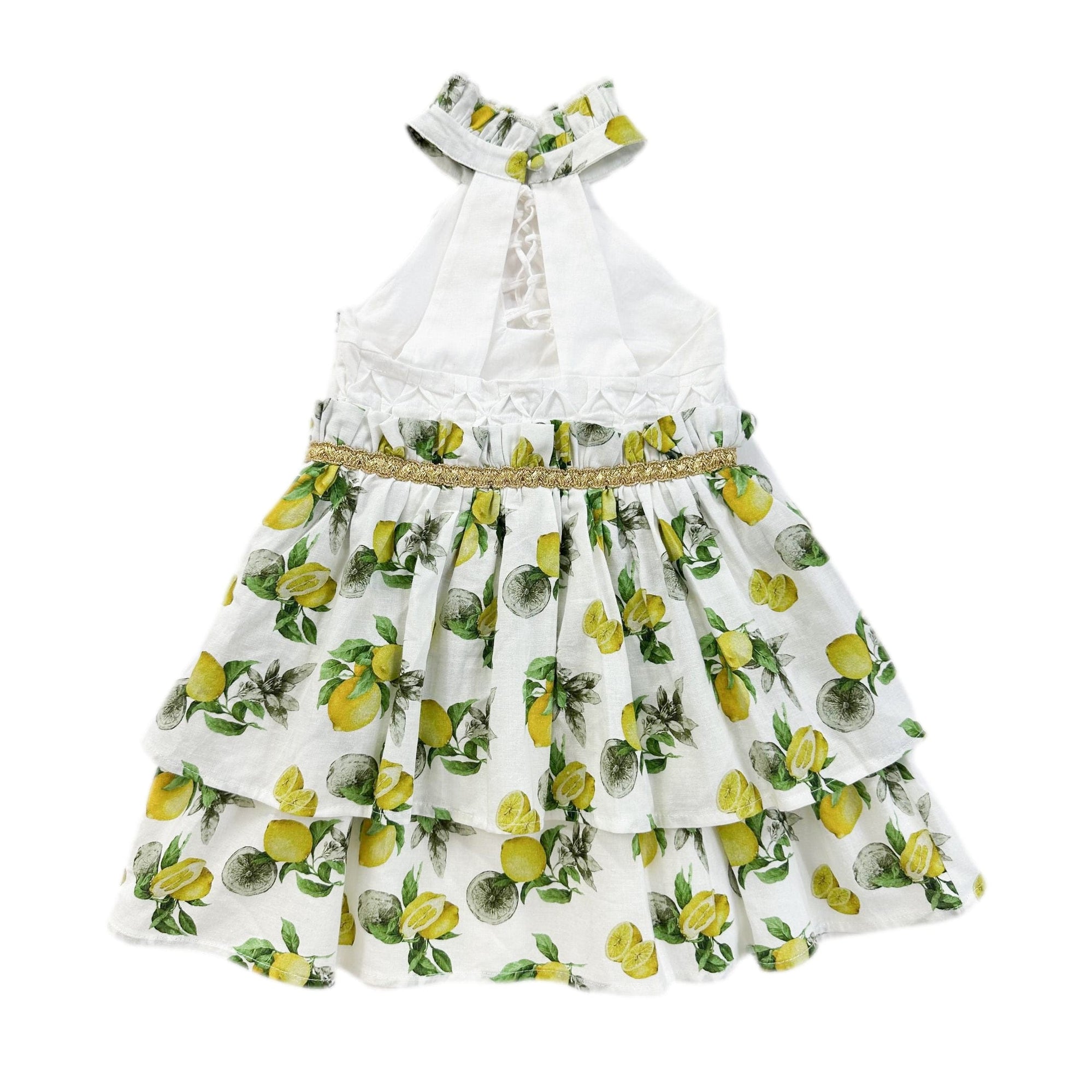 Girl | Amalfi Lemon Dress | White x Green x Yellow