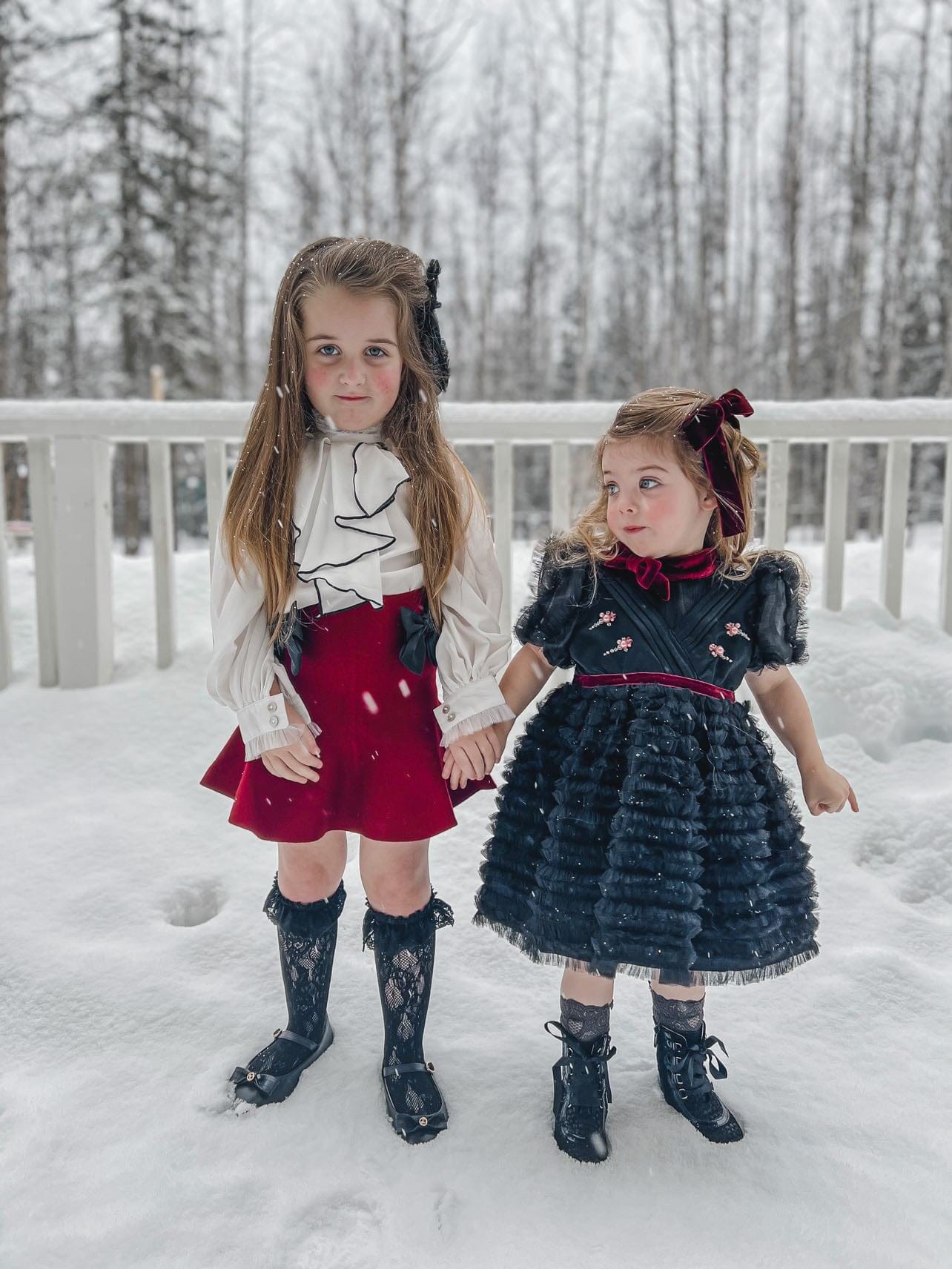 Baby Girls | Gwen Blouse With Ruffle Trim | White & Black