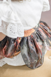 Girl | Alexis Foliage Print Romper | White