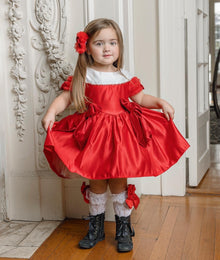 Holly Red Amad Satin Ceremony Dress - Petite Maison Kids