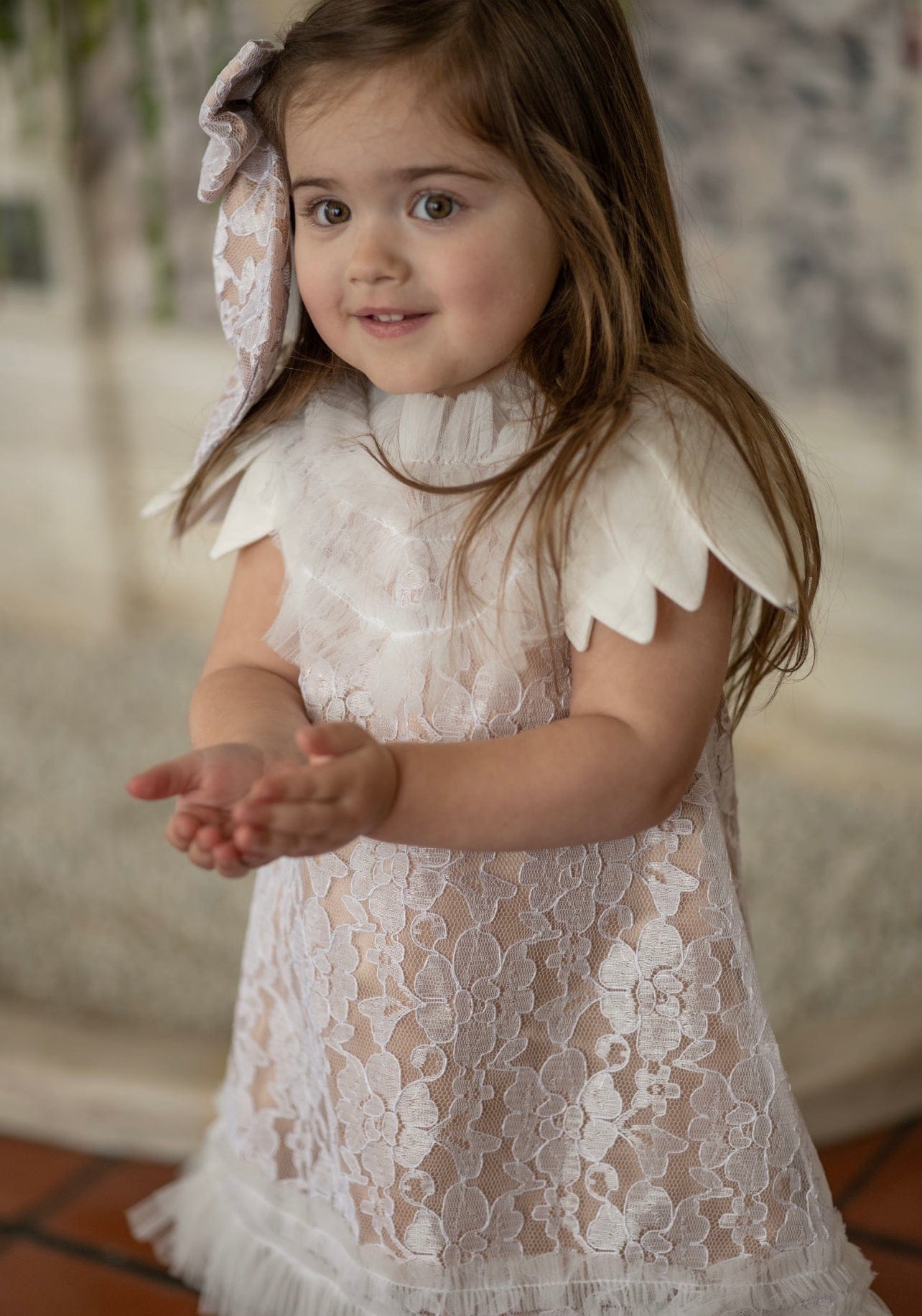 Baby Girls | Dove Lace Overlay Dress | Beige