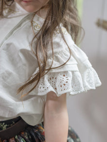 Girl | Alexis Blouse and Skirt Set | White x Multicolor