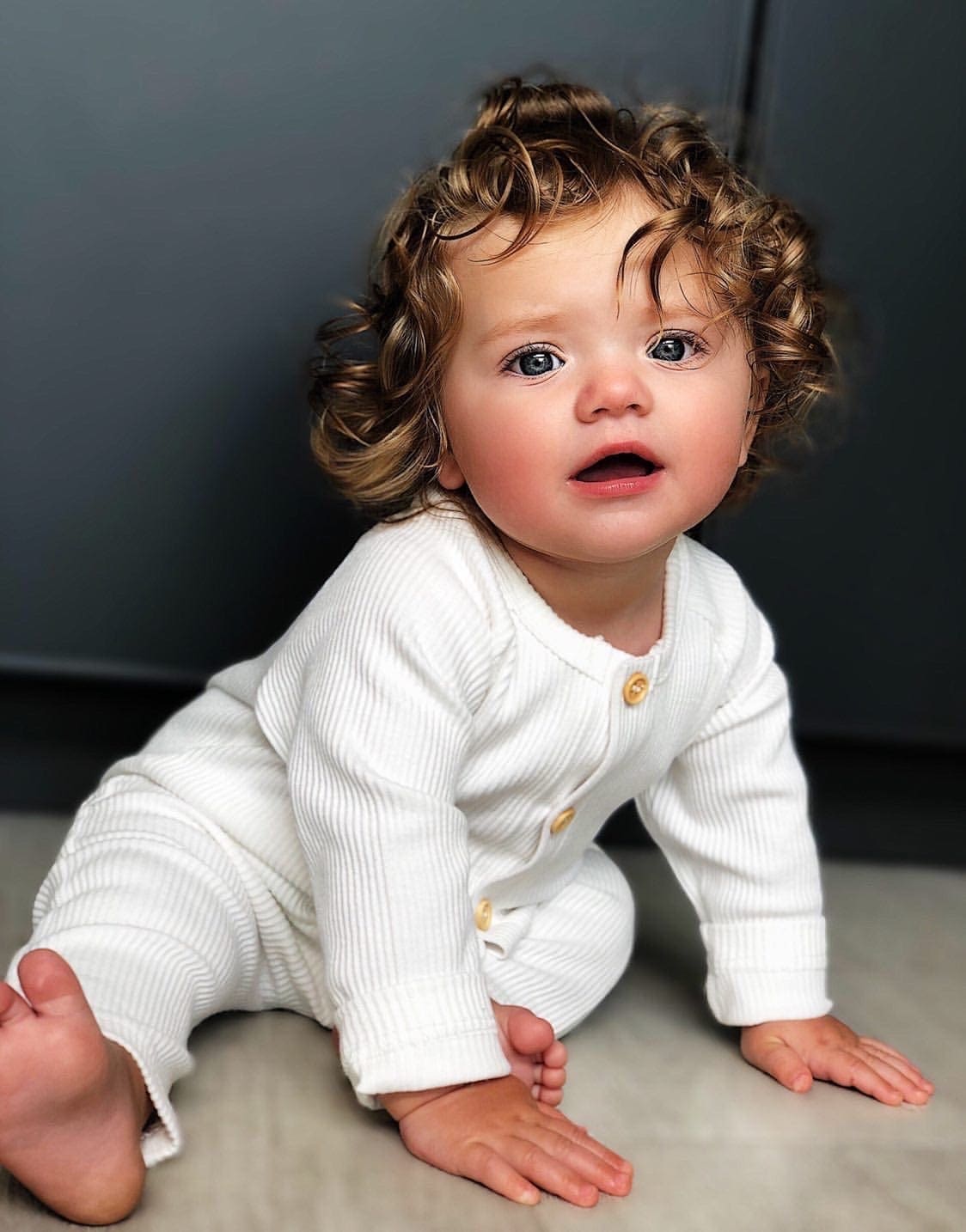 Baby Girls | Ribbed Cotton Playsuit | White