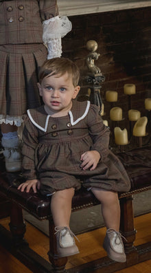 Baby Girls | Blair Estate Tweed Romper | Brown