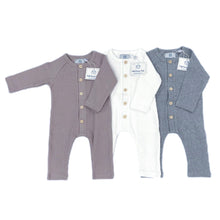 Unisex | Ribbed Cotton Playsuit Grey | Gray