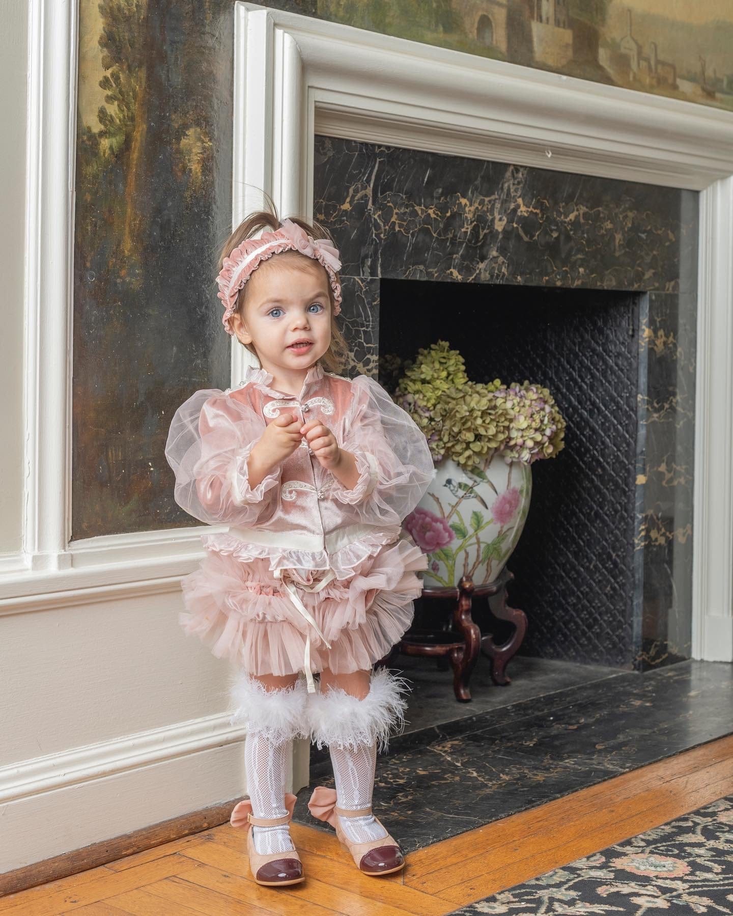 Baby Girls | Clara Velour Jacket and Bloomers Set | Pink