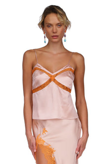 Dusty Rose Lace Paneled Camisole | Rose