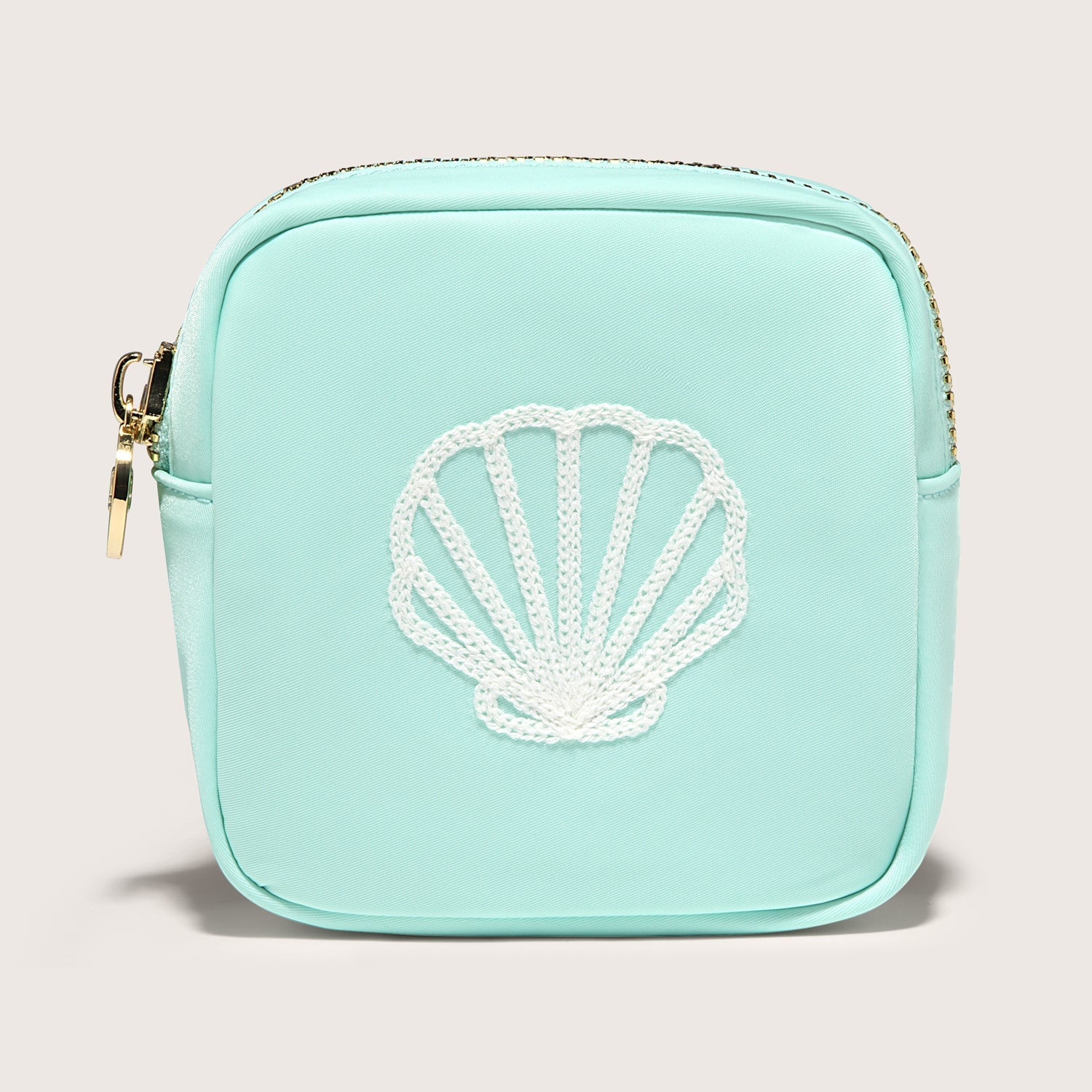Shell Embroidered Mini Pouch