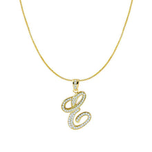 The Iced Out Script Initial Necklace | 18KT Gold Vermeil & Sterling Silver