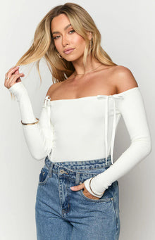 Intan Off the Shoulder Bodysuit | White