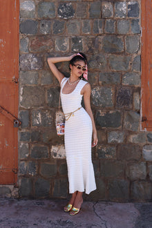 Leigh Pointelle Knit Midi Dress | Ivory