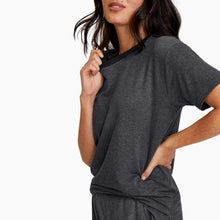 Modal French Terry Lounge Tee | Gray/Black