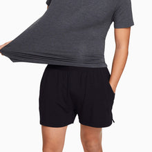 Modal French Terry Lounge Tee | Gray/Black