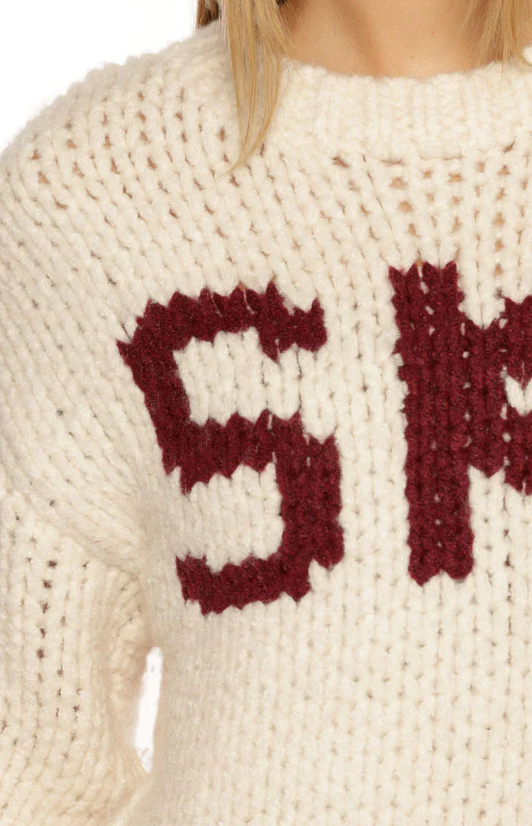 Jasmine Ski Jacquard Chunky Knit Sweater | Cream